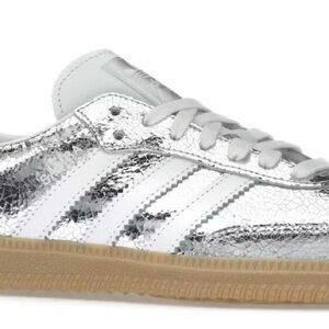 Silver Adidas Samba Metallic Sneakers 7.5 Women’s NWT in box